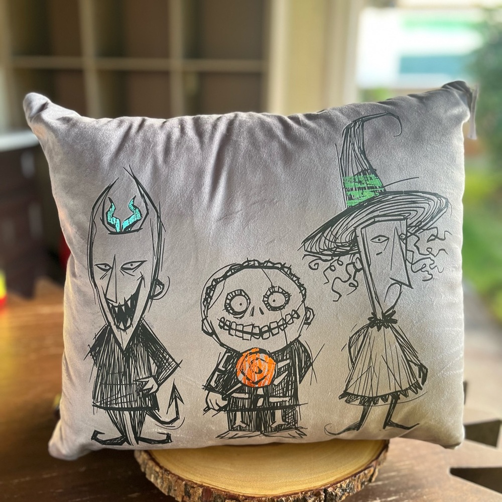 Disney Lock Shock and Barrel Throw Pillow The Nightmare Before Christmas - NEW